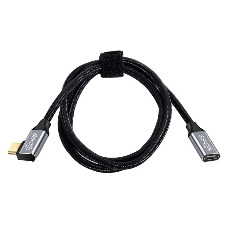 UC-058-RI-2.0M 2m 90 Degree Right Angled USB-C USB 3.1 Male to Female Cable Alloy Connector Extension Cable