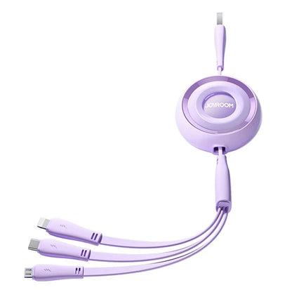 JOYROOM S-A40 3-in-1 Mini Retractable Charging Cable 1m 3.5A Charging Data Cable