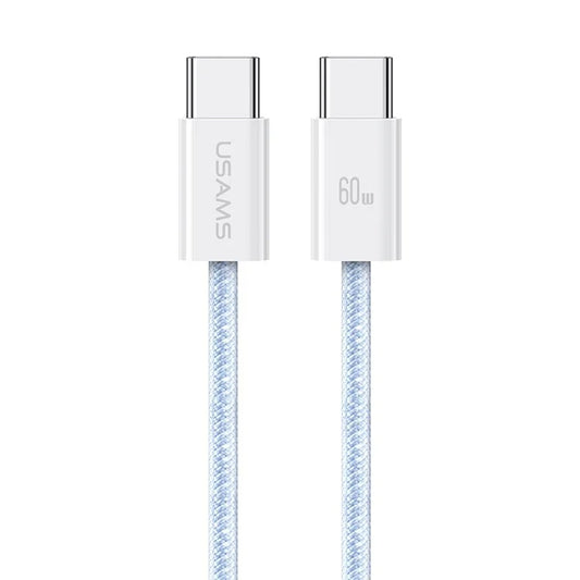 USAMS US-SJ656 U86 1.2m PD 60W Fast Charging Cable Type-C to Type-C Rainbow Braided Cord