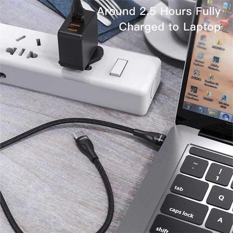 YESIDO CA88 Type-C to 2 Type-C PD Charging Cable 100W+20W 2-in-1 USB-C Data Cable with LED Indicator