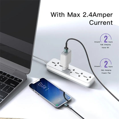 YESIDO CA74 2.4A USB to Micro USB Charging Cable 1.2m Nylon Braided Data Cable