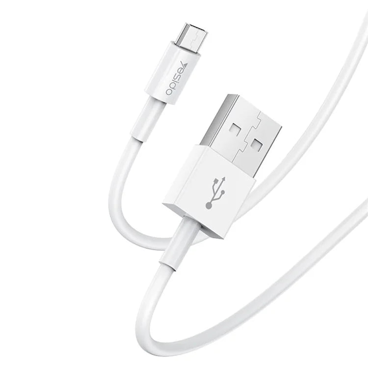 YESIDO CA22 2A Micro USB Charging Cable Anti-Stretch PVC Flexible 1.2m USB Data Cable