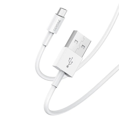 YESIDO CA22 2A Micro USB Charging Cable Anti-Stretch PVC Flexible 1.2m USB Data Cable