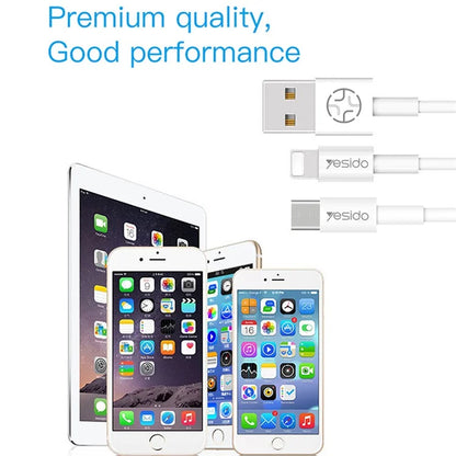 YESIDO CA22 2A Type-C Charging Cable Anti-Stretch PVC Flexible 1.2m USB Data Cable