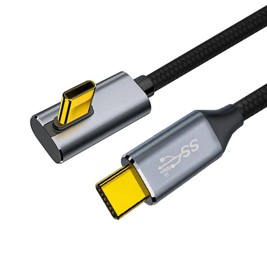 UC-064-LP-2.0M 90 Degree Low Profile Angled USB3.1 Type-C Male to Male 10Gbps Data Cable Support PD 100W Charging