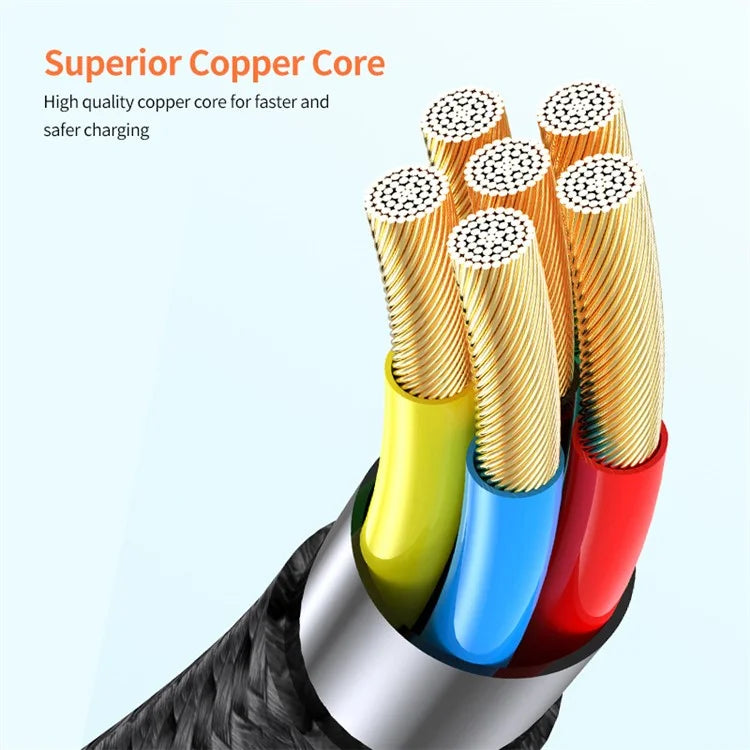 ENKAY 2m 4 in 1 USB / Type-C to iP / Type-C Nylon PD 100W Fast Charging Cable with E-Marker Chip