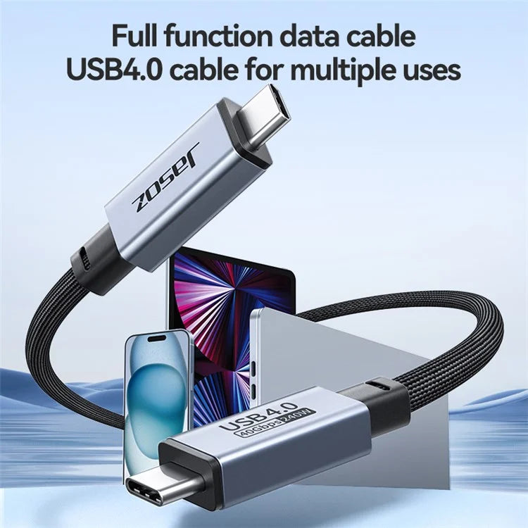 JASOZ D119 1.5m USB4 8K / 60Hz PD 240W 40Gbps Type-C Fast Charging Cable