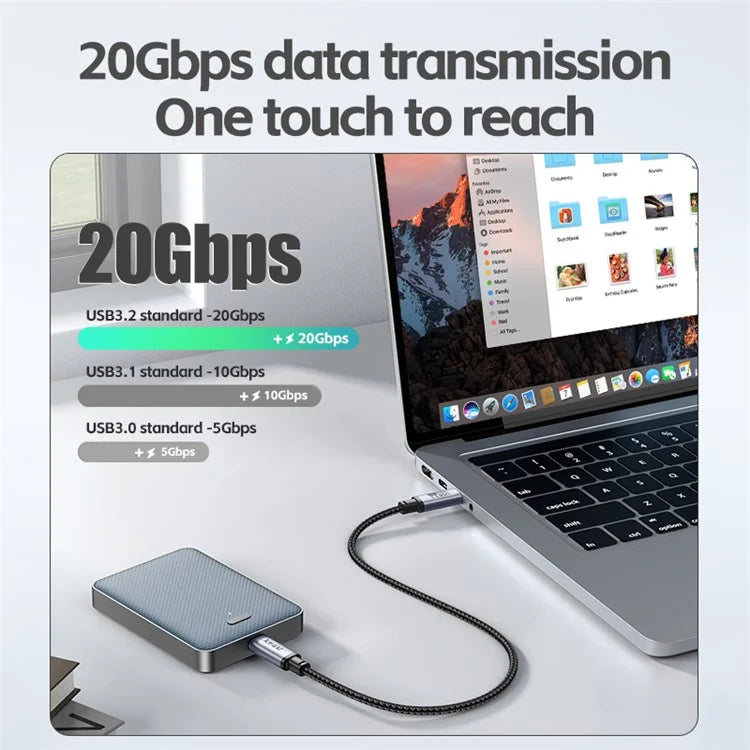 JASOZ D120 1m USB3.2 4K / 60Hz PD 240W Type-C Fast Charging Cable for iPhone 15