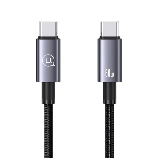 USAMS US-SJ678 Sufeng Series 0.25m Type-C to Type-C 60W Fasting Charging Cable Phone Data Cord
