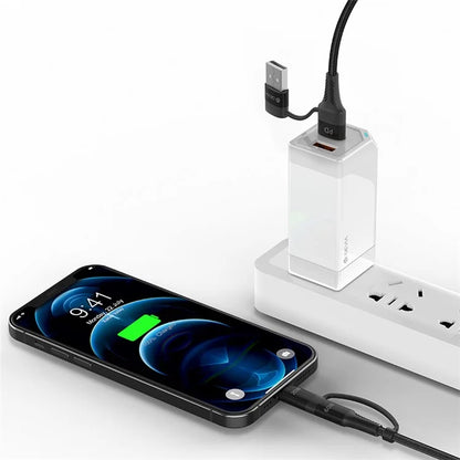 DEVIA EC504 Extreme Speed Series 1.5m Multi 4-in-1 Fast Charging Cable Nylon Braided Cord