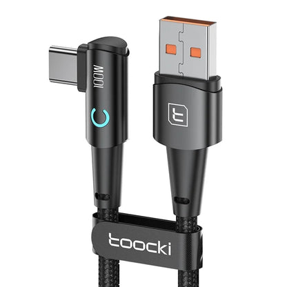 TOOCKI TQ-X25A2 100W USB-A to Type-C Right Angle Charging Data Cable, 2m