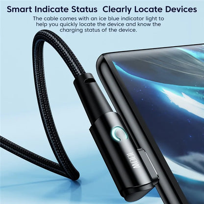 TOOCKI TQ-X25A2 100W USB-A to Type-C Right Angle Charging Data Cable, 2m