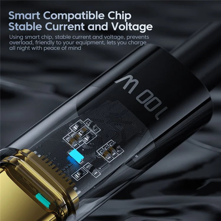TOOCKI TQ-X06C2 Type-C to Type-C Cable, 2m 100W Charging Data Cable