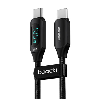 TOOCKI TQ-X03 USB-C to USB-C PD 100W Digital Display Charging Data Cable, 1m
