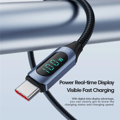 TOOCKI TQ-X03 USB-C to USB-C PD 100W Digital Display Charging Data Cable, 1m