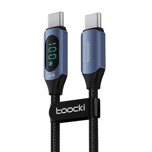 TOOCKI TQ-X03 2m Digital Display Data Cable USB-C to USB-C PD 100W Charging Cord