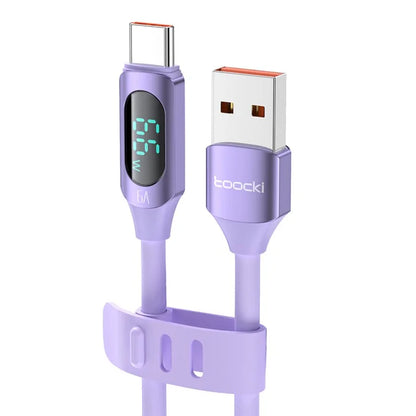 TOOCKI TQ-X55A2 2m Digital Display USB to Type-C 6A Liquid Silicone 480Mbps Data Cable