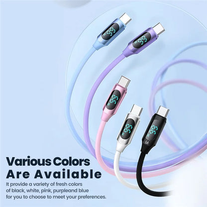 TOOCKI TQ-X55A2 2m Digital Display USB to Type-C 6A Liquid Silicone 480Mbps Data Cable