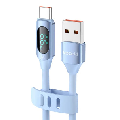 TOOCKI TQ-X55A2 2m Digital Display USB to Type-C 6A Liquid Silicone 480Mbps Data Cable