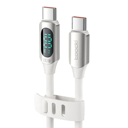 TOOCKI TQ-X55C2 1m PD 100W Type-C to Type-C Digital Display Liquid Silicone Data Cable