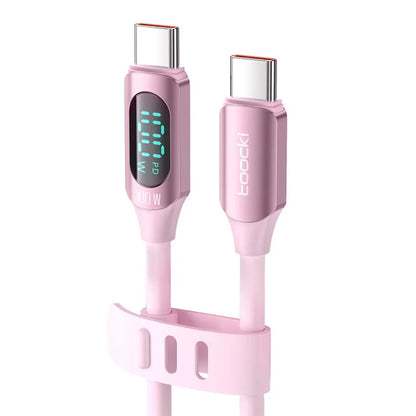 TOOCKI TQ-X55C2 1m PD 100W Type-C to Type-C Digital Display Liquid Silicone Data Cable