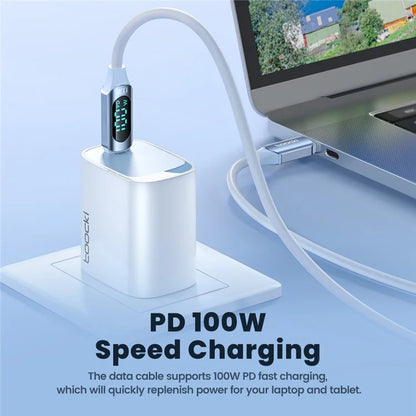 TOOCKI TQ-X55C2 1m PD 100W Type-C to Type-C Digital Display Liquid Silicone Data Cable