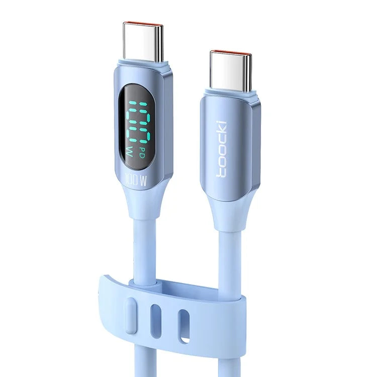 TOOCKI TQ-X55C2 2m Digital Display PD 100W Liquid Silicone Type-C Data Cable