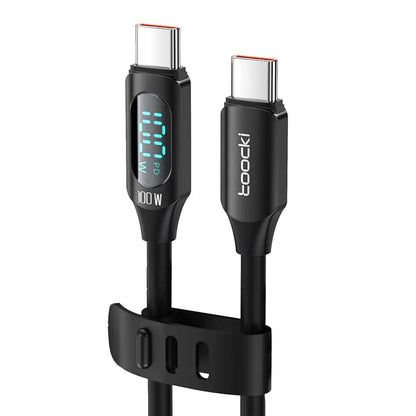 TOOCKI TQ-X55C2 2m Digital Display PD 100W Liquid Silicone Type-C Data Cable