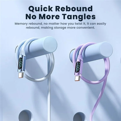TOOCKI TQ-X55C2 2m Digital Display PD 100W Liquid Silicone Type-C Data Cable