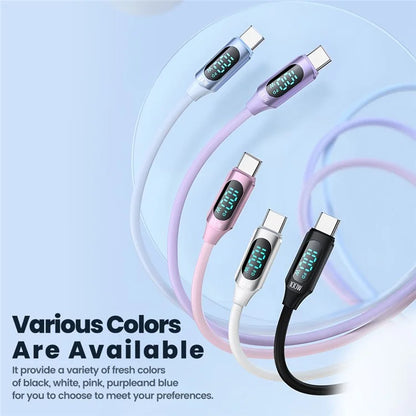 TOOCKI TQ-X55C2 2m Digital Display PD 100W Liquid Silicone Type-C Data Cable