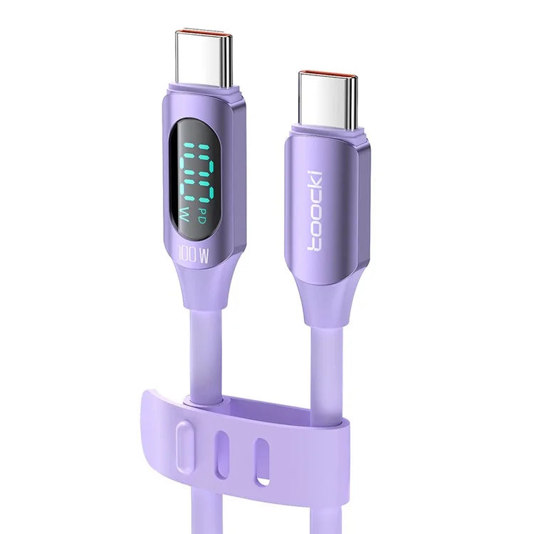 TOOCKI TQ-X55C2 2m Digital Display PD 100W Liquid Silicone Type-C Data Cable