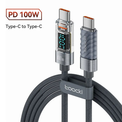 TOOCKI TQ-X36C2 2m PD 100W USB-C Cable Fast Charging 480Mbps Data Cord