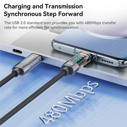 TOOCKI TQ-X36C2 2m PD 100W USB-C Cable Fast Charging 480Mbps Data Cord