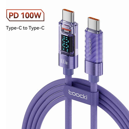 TOOCKI TQ-X36C2 2m PD 100W USB-C Cable Fast Charging 480Mbps Data Cord