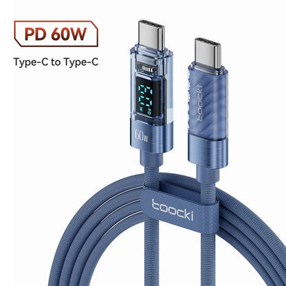 TOOCKI TQ-X36C2 1m E-Marker Chip PD 60W Fast Charging Type-C Cable
