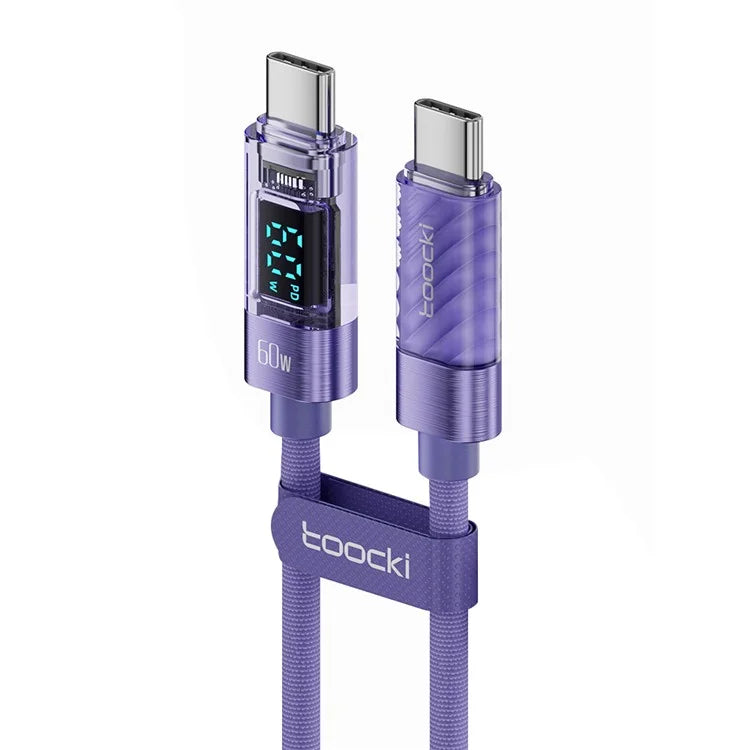 TOOCKI TQ-X36C2 1m E-Marker Chip PD 60W Fast Charging Type-C Cable