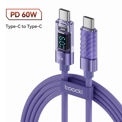 TOOCKI TQ-X36C2 1m E-Marker Chip PD 60W Fast Charging Type-C Cable