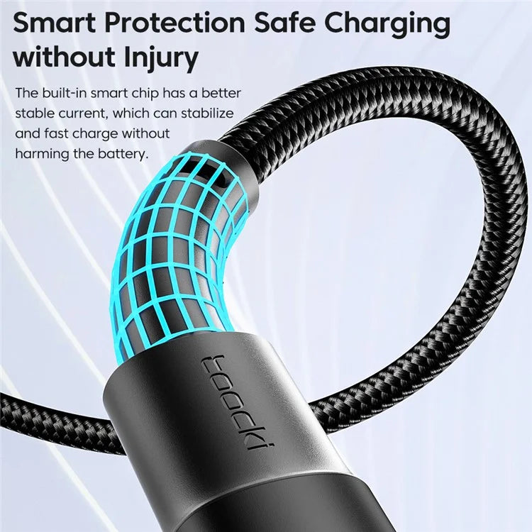 TOOCKI TQ-X16A3 2m 3A Fast Charging USB to Type-C Data Cable Braided Wire