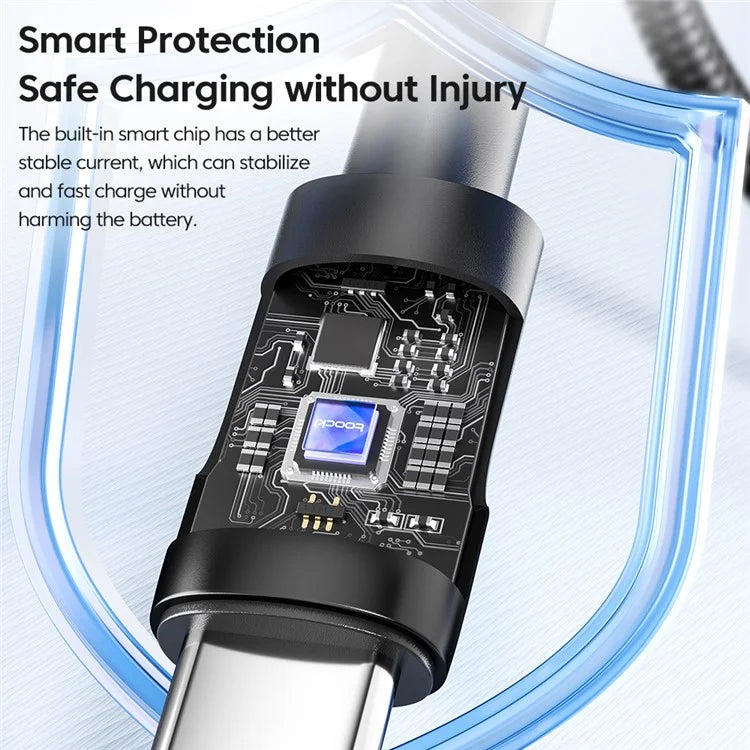 TOOCKI TQ-X16A3 2m 3A Fast Charging USB to Type-C Data Cable Braided Wire