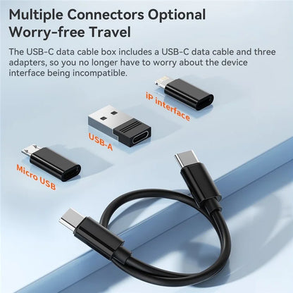 TOOCKI TQ-X11 Type-C to Type-C Cable USB+iP+Micro USB Adapters with Mirror Storage Case