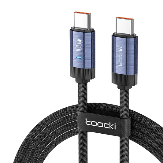 TOOCKI TQ-X24C2 1m Type-C to Type-C PD 100W Cord E-Marker Chip Phone Fast Charging Cable