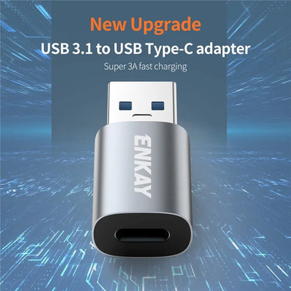 ENKAY ENK-AT118 USB 3.1 Male to Type-C Female Converter Data Transfer Fast Charging Adapter