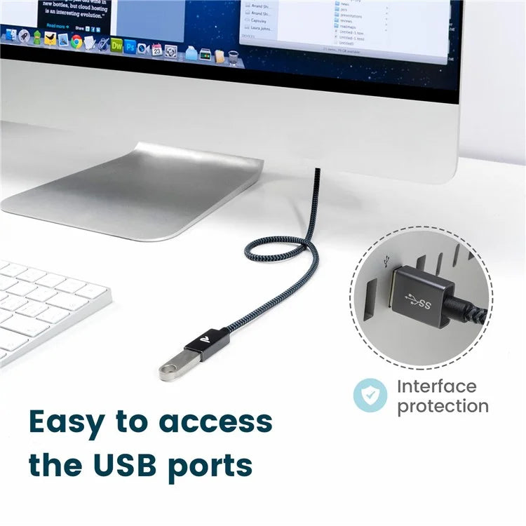RAMPOW 1m USB-A Male to USB-A Female Extension Cable USB 3.0 5Gbps Nylon Braided Data Cable