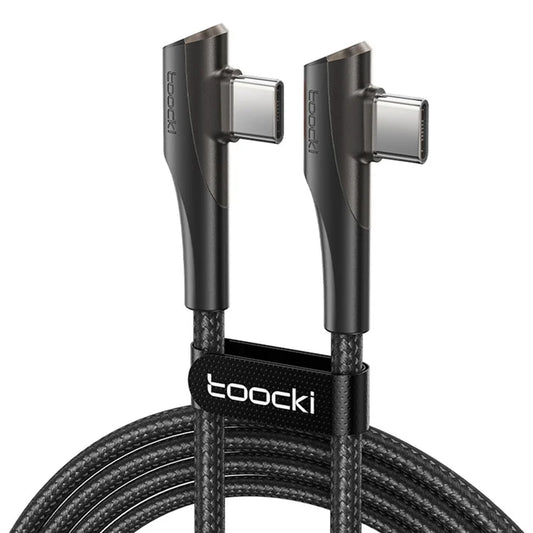 TOOCKI TQ-X15C3 Angled 2m Type-C to Type-C Cord Data Cable 60W USB-C Fast Charging Line