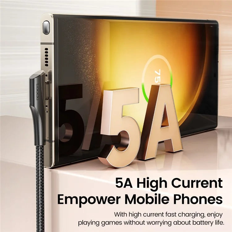 TOOCKI TQ-X15C2 1m Angled Design USB-C to USB-C Cable 100W Fast Charging Data Cord