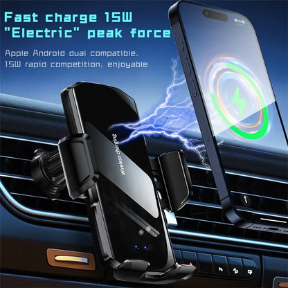 SD10 Air Vent Car Mount Smart Sensor Wireless Charging Car Phone Holder Charger