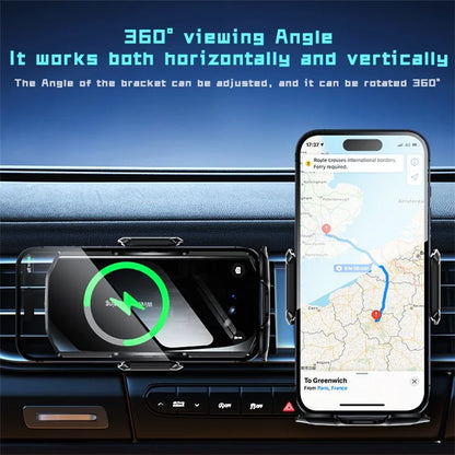 SD10 Air Vent Car Mount Smart Sensor Wireless Charging Car Phone Holder Charger