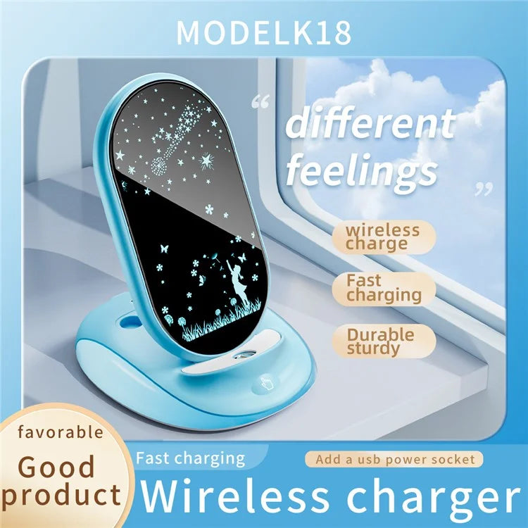 K18 15W Wireless Fast Charging Phone Charger Desktop Universal Stand