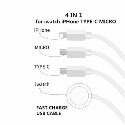 122cm for Apple Watch / Phone Type-C Plug 4-in-1 Charging Cable Watch Wireless Charging Dock, with Decoding Chip