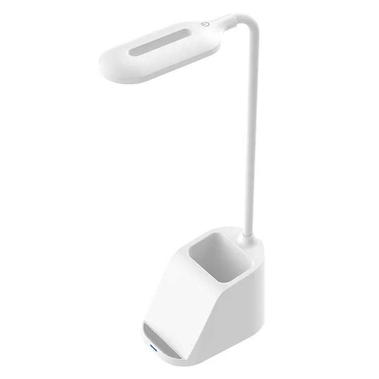 HT-507 3-in-1 Eye Protection LED Desk Lamp 15W Phone Wireless Charger Pen Holder